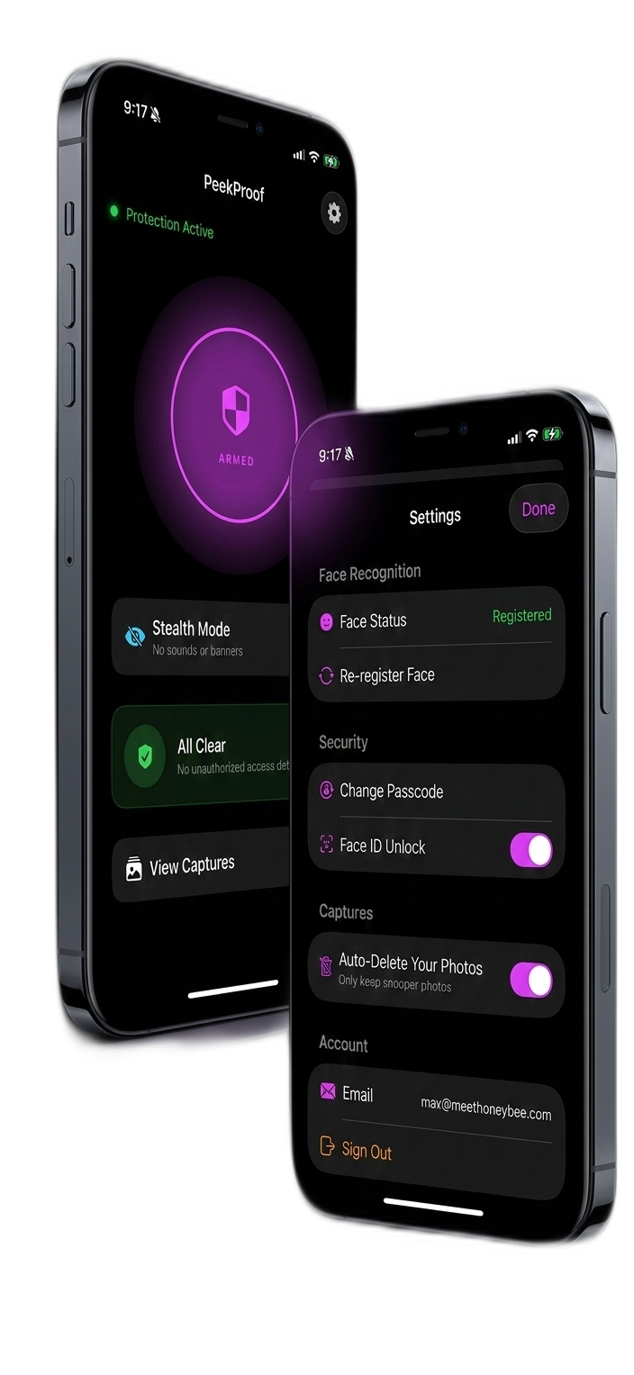 PeekProof App Screenshots